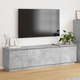 TV Cabinet with LED Concrete Grey 180x38x49 cm Engineered Wood