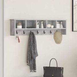 Wall-Mounted Coat Rack Concrete grey 100 x 16 x 26 cm
