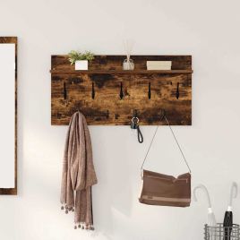 Wall-Mounted Coat Rack with Shelf Smoked oak 80 x 40 x 12 cm