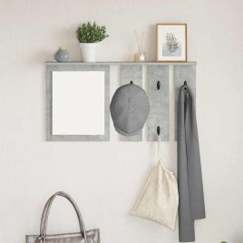 Wall-Mounted Coat Rack with Shelf Concrete grey 85 x 10 x 45 cm