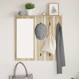 Wall-Mounted Coat Rack with Shelf Sonoma oak 84 x 10 x 80 cm