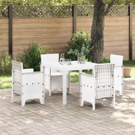TARIDG Garden Dining Table 100x100x73 cm Poly Rattan - White