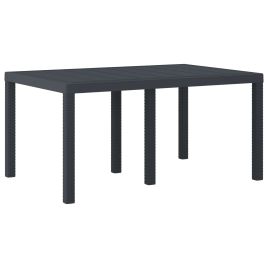 TARIDG Garden Dining Table Anthracite 150x100x73 cm Poly Rattan