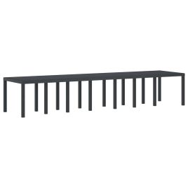 ORHEAT Garden Dining Table Anthracite 400x100x73 cm Poly Rattan