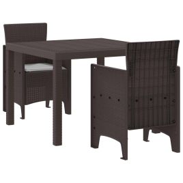 ORHEAT Garden Dining Set 3 pcs Polypropylene - Brown