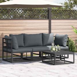 ENLBRO Garden Sofa Set 4 pcs Metal - Black