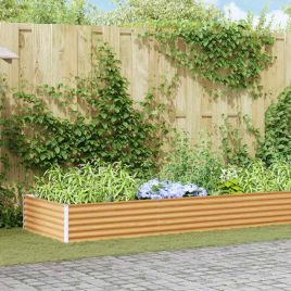 OLHCOVE Garden Raised Bed 582x100x36 cm Galvanised Steel