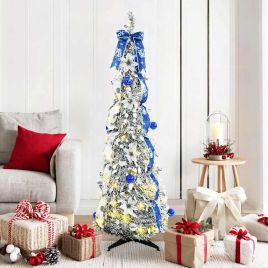 KRISEN Artificial Christmas Tree with 100 LEDs Green 150 cm PVC