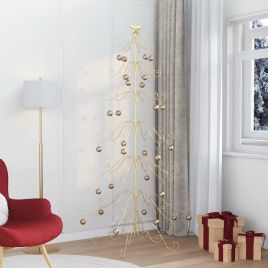 FLIXNOR Metal Christmas Tree with Stand Gold 215 cm Powder-coated steel