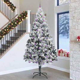 EMBERLY Christmas Tree with 300 LEDs with Stand White 300 cm PVC