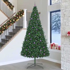 EMBERLY Christmas Tree with Decorative String Lights Green 400 cm PVC