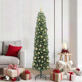 CLOVYN Artificial Christmas Tree with 300 LEDs with Stand Green 180 cm