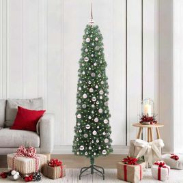 CLOVYN Artificial Christmas Tree with 300 LEDs with Stand Green 210 cm