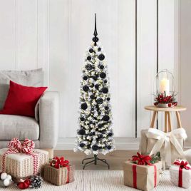 CLOVYN Artificial Christmas Tree with 150 LEDs with Stand Green 120 cm