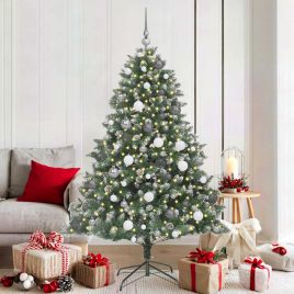 EMVER Artificial Christmas Tree with 300 LEDs with Stand Green 180 cm