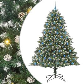 EMVER Artificial Christmas Tree with 300 LEDs with Stand Green 240 cm