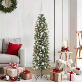EMVER Artificial Slim Christmas Tree with 150 LEDs Green 150 cm