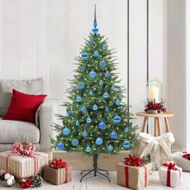 COSMER Artificial Pre-lit Christmas Tree with Ball Set Green 150 cm