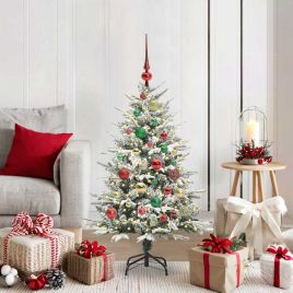COSMER Artificial Pre-lit Christmas Tree with Ball Set Green 120 cm