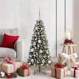 BRILCA Artificial Christmas Tree with 150 LEDs with Stand Green 120 cm
