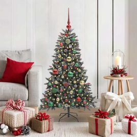 BRINLO Artificial Christmas Tree with 150 LEDs with Stand Green 120 cm