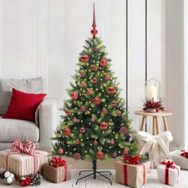 COZERA Artificial Hinged Christmas Tree 150 LEDs Green 150 cm