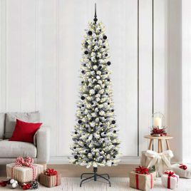 FIRDEN Artificial Christmas Tree with 300 LEDs Green and white 240 cm