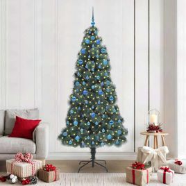 FIRDEN Artificial Pre-lit Christmas Tree with Ball Set Green 210 cm