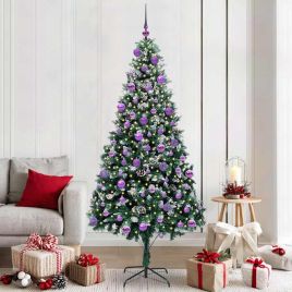 COSWIN Artificial Christmas Tree with 300 LEDs with Stand Green 210 cm