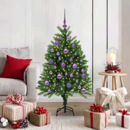 BRISNO Christmas Tree with 150 LEDs with Stand Green 120 cm PE