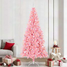 CINDOR Christmas Tree with 300 LEDs with Stand Pink 240 cm PVC