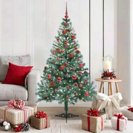CHERLI Artificial Christmas Tree with Stand Green 150 cm PVC and Steel