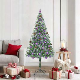 CHERLI Artificial Christmas Tree with Stand Green 180 cm PVC and Steel