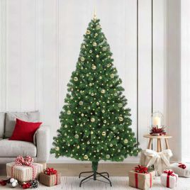 COSDEN Artificial Christmas Tree with 300 LEDs with Stand Green 240 cm