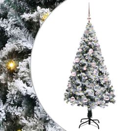 COSDEN Artificial Christmas Tree with 150 LEDs with Stand Green 150 cm