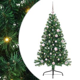 EMBERI Artificial Pre-lit Christmas Tree Green 150 cm PVC