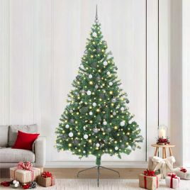 EMBERI Artificial Pre-lit Christmas Tree Green 240 cm PVC