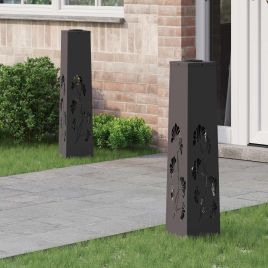 NIEBRO Solar LED Pathway Light 2 pcs Cold Rolled Steel - Black