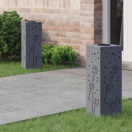 NIEBRO Solar LED Pathway Light 2 pcs Anthracite Cold Rolled Steel
