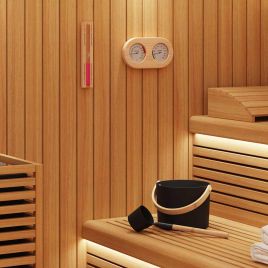 WOHAL Sauna Accessory Set 4 pcs and Wooden Aluminium - Black