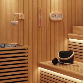 WOHAL Sauna Accessory Set 5 pcs and Wooden Aluminium - Black