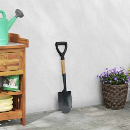 NOLMERE Shovel 68.5 cm Power Coated and Solid Wood Steel - Black