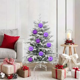 FLINRA Christmas Bauble Set 15 pcs Lilac Plastic