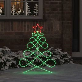 FLYNOR Christmas Tree Shape Light Multicolour 80 x 56 cm PVC