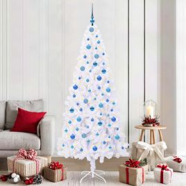 CUDWIN Artificial Christmas Tree with Stand White 210 cm PVC and Steel