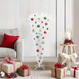 CUDWIN Artificial Christmas Tree with Stand White 120 cm PVC and Steel
