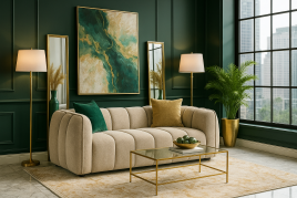 SERINZE Fabric 3 Seater Sofa - Beige