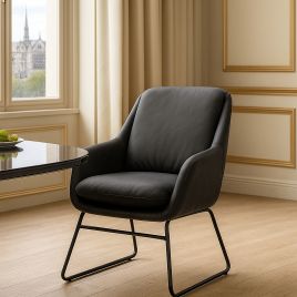 ASHBURY PU Leather Armchair - Grey