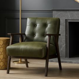 ASHLEIGH Leather Armchair Heritage Green