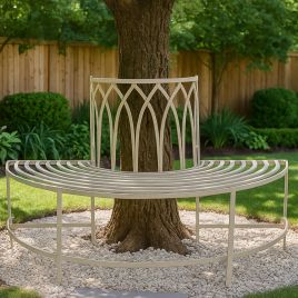 BRAMHALL Metal Tree Garden Bench - Beige